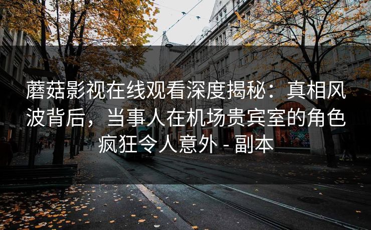 蘑菇影视在线观看深度揭秘：真相风波背后，当事人在机场贵宾室的角色疯狂令人意外 - 副本