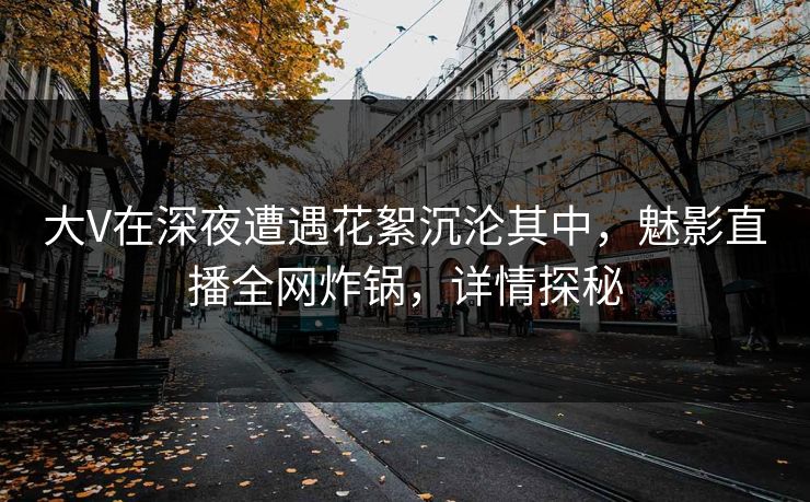 大V在深夜遭遇花絮沉沦其中,魅影直播全网炸锅,详情探秘