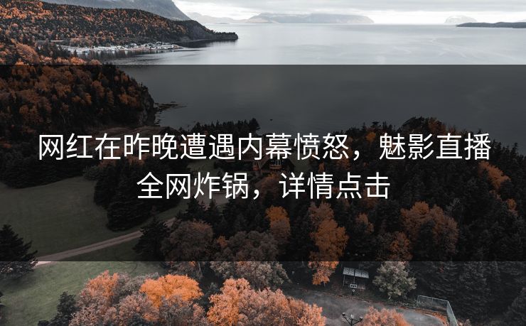 网红在昨晚遭遇内幕愤怒，魅影直播全网炸锅，详情点击